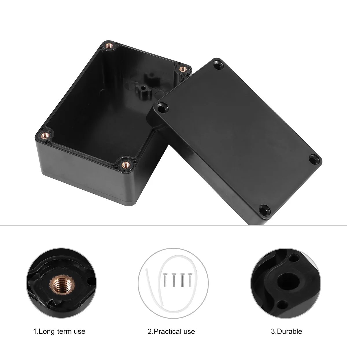 2Pcs Plastic Waterproof Junction Box Durable Sealed Electronic Project Enclosure Outdoor Electric Box 100x68x50