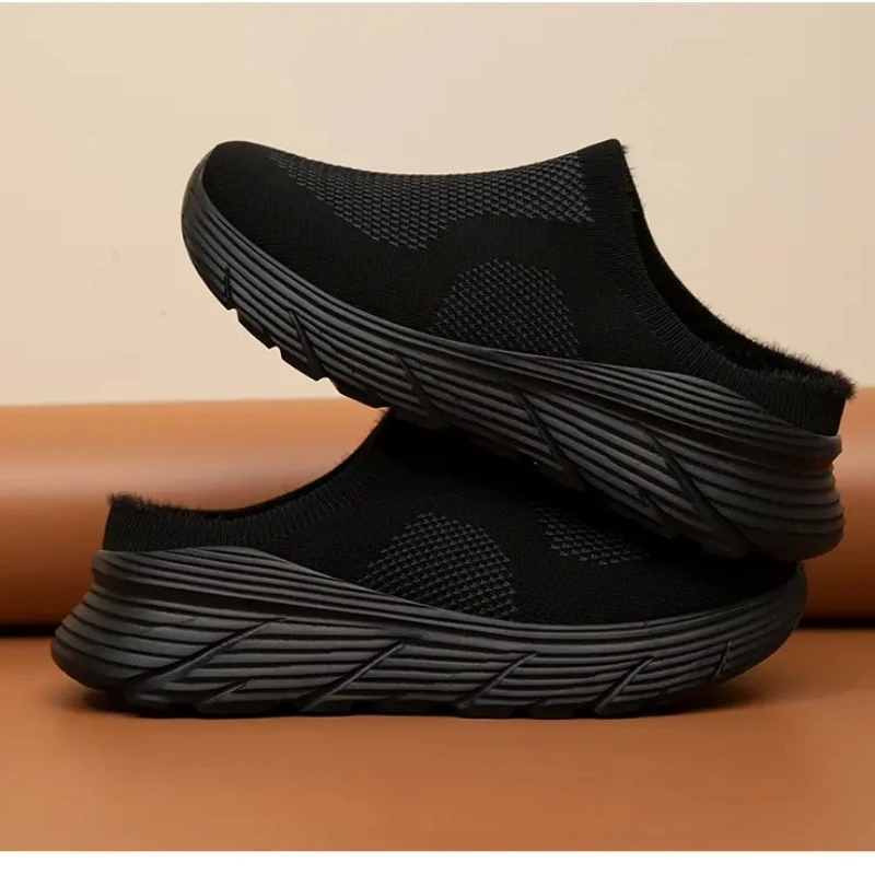 Simple Style Cotton Slippers Soft Plush Inner Thick Comfort Sole Non Slip House Footwear for Men Women Indoor Use