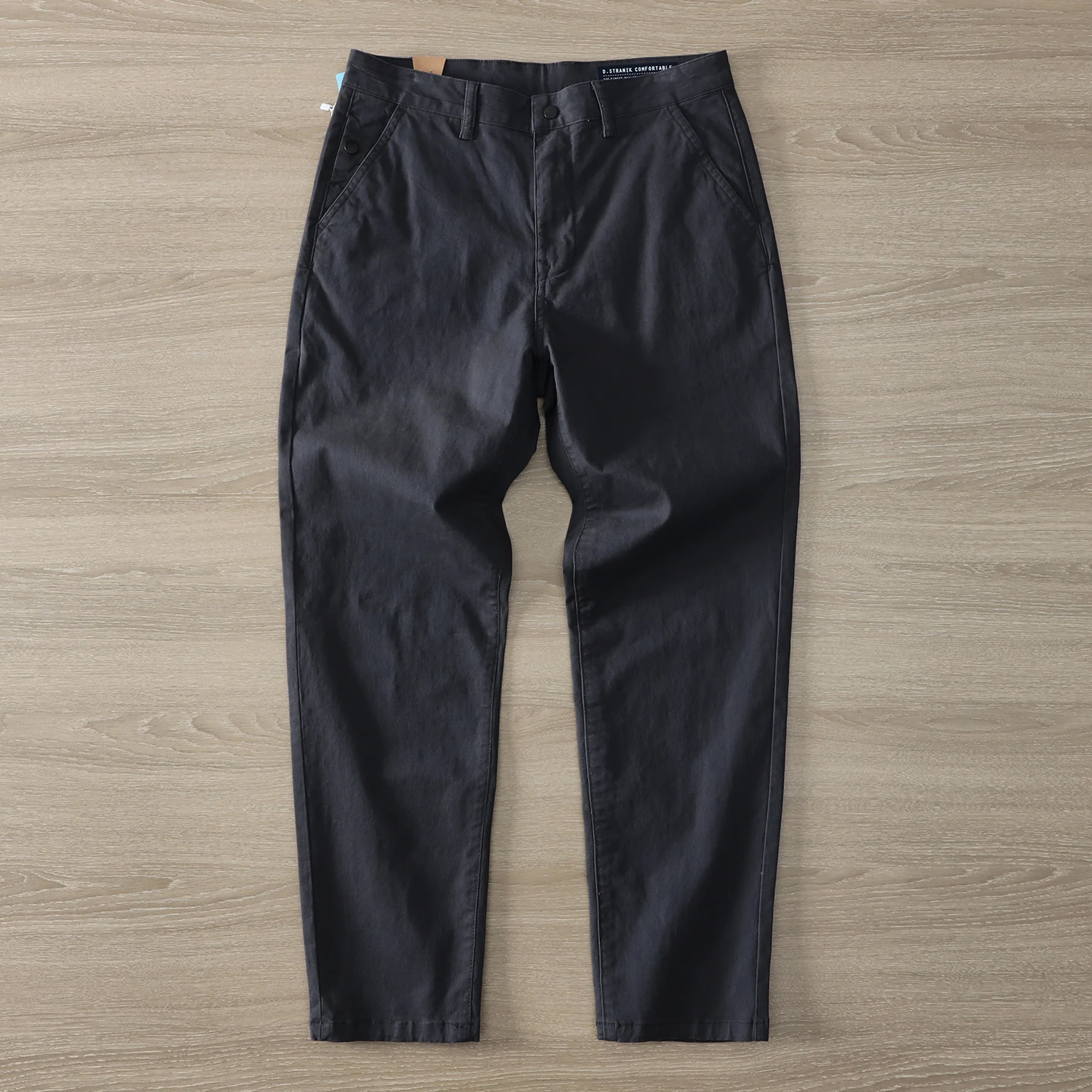 Celana Kasual Chino Retro Jepang Baru Musim Semi Musim Gugur Celana Panjang Lurus Longgar Tebal Elastis Mikro Dicuci Katun 98% Sederhana Pria