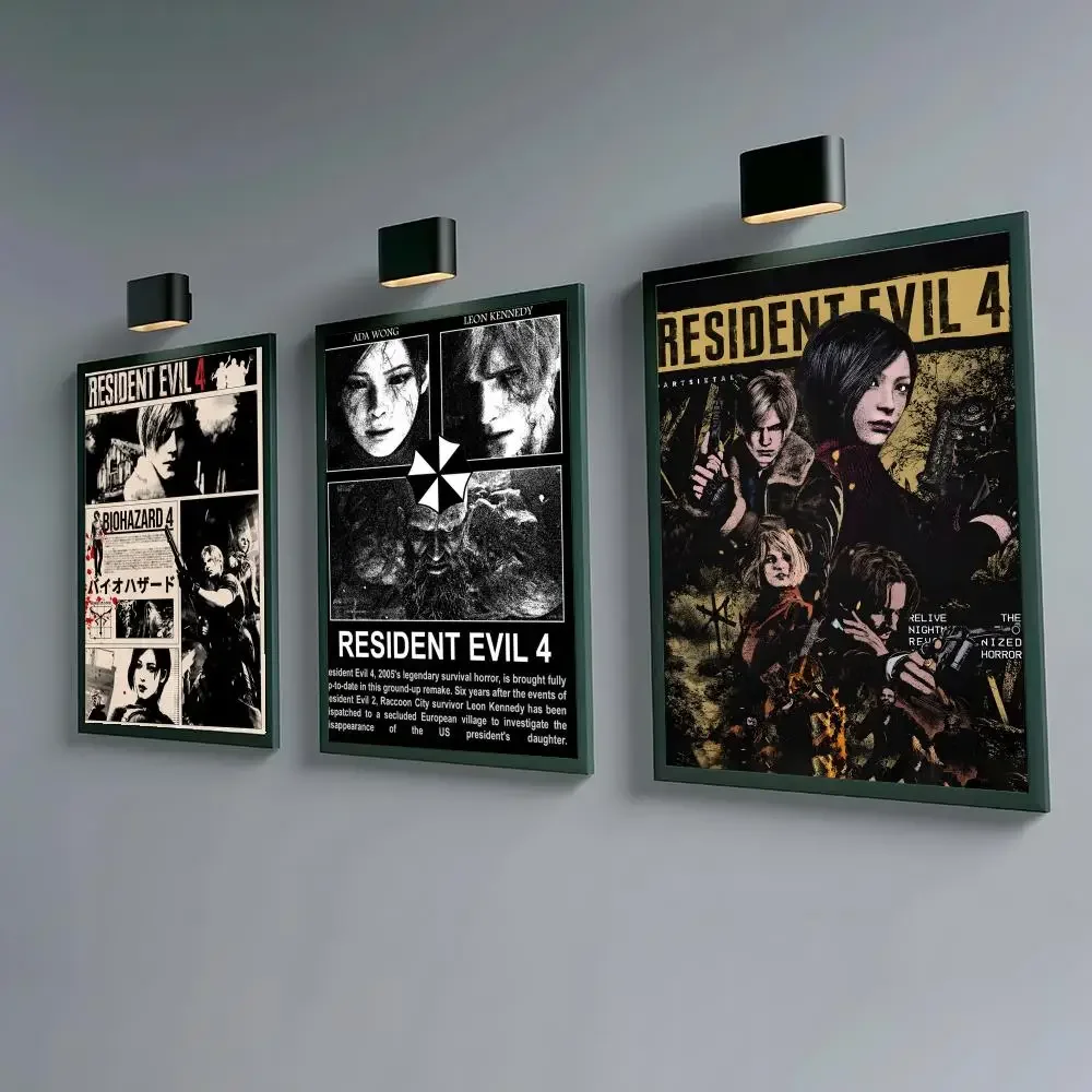Game R-resident Evil Poster Waterproof Peel & Stick Wall Sticker Self Adhesive Art Decor For Living Room Bedroom
