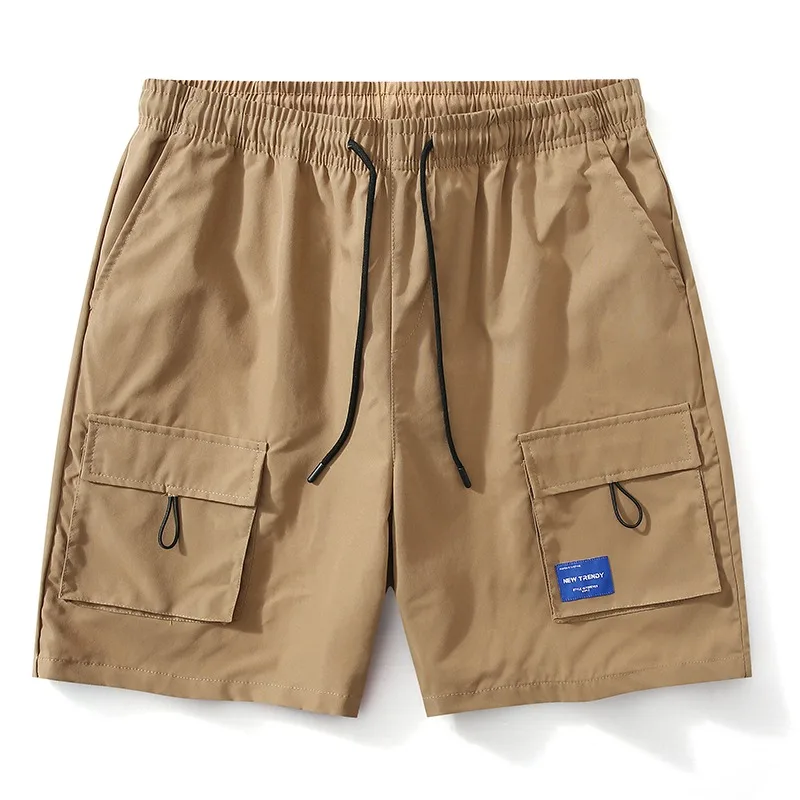 

Summer Cargo Shorts Men Multiple Pockets Thin Quick Dry Loose Short Pants Man Casual Leisure Outdoor Elastic Waist Shorts Male