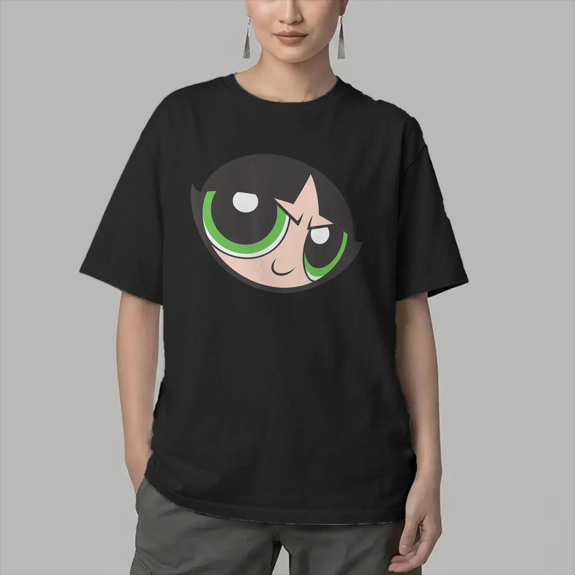 P-PowerPuffs Cartoon Three Girls T-Shirt for Men  Funny 100% Cotton Tees Crew Neck Short Sleeve T Shirts New Arrival Tops