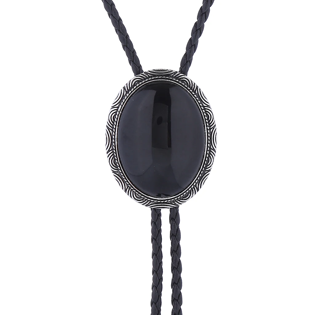 New Fashion Swirl Pattern with Big Stone Bolo Tie