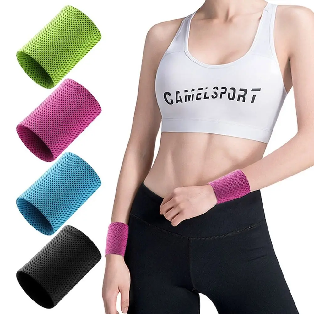 1Pcs Ice Cooling Wrist Brace Support Breathable Tennis Wristband Wrap Sport Sweatband For Gym Yoga Volleyball Hand Sweat Band