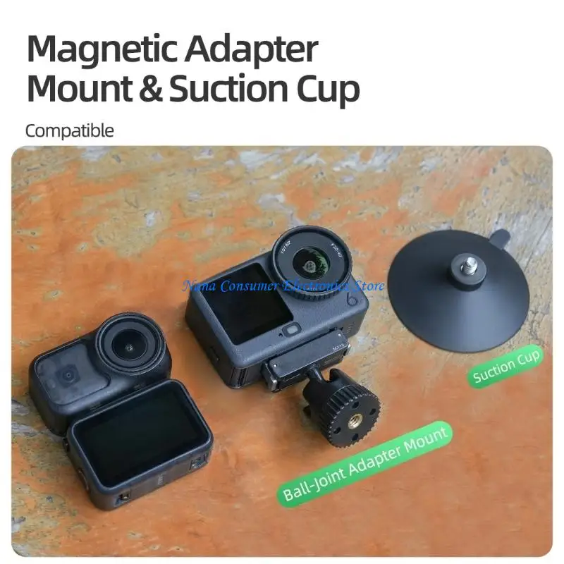 G7NE Tragbarer magnetischer Saugnapf-Ständer für Action 6-Kameras, Halterung, inklusive 1/4-Zoll-Schraubenloch für Zubehör – Detail 5