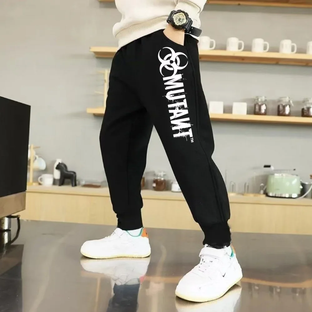 

Simple Letter Printed Children's Pants High Quality Soft and Comfortable Kid Clothing Boys' Autumn and Winter Street Wear