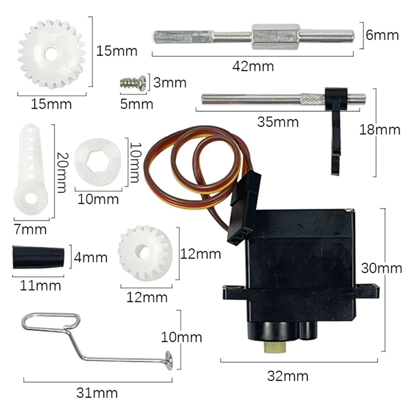 LDRC LD-P06 변속기 기어박스 기어 서보 세트, Unimog 1/12 RC 트럭 자동차 예비 부품 액세서리, LD-P06