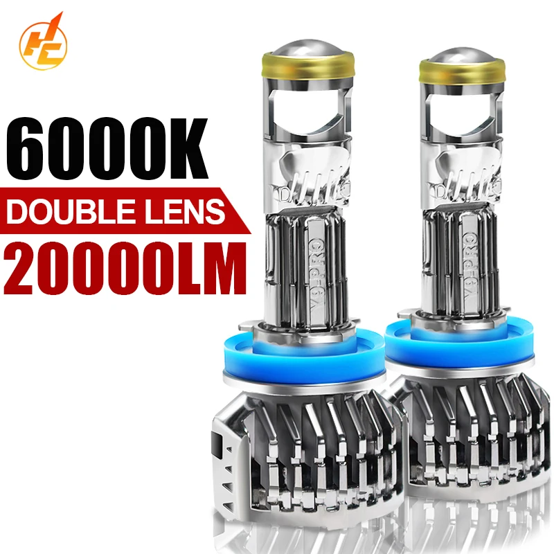 2X 100W H4 H7 LED Mini Projector Lens Headlight H11 H8  Automobles Canbus Bulb 130000LM Hi/Lo Beam Spotlight LHD 6000K 12V 24V