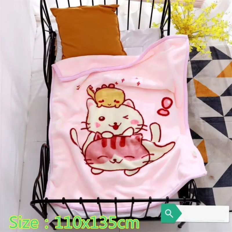 baby-autumn-winter-thicken-blanket-cartoon-style-children's-blanket-newborn-baby-kindergarten-nap-coral-fleece-blanket-110x135cm