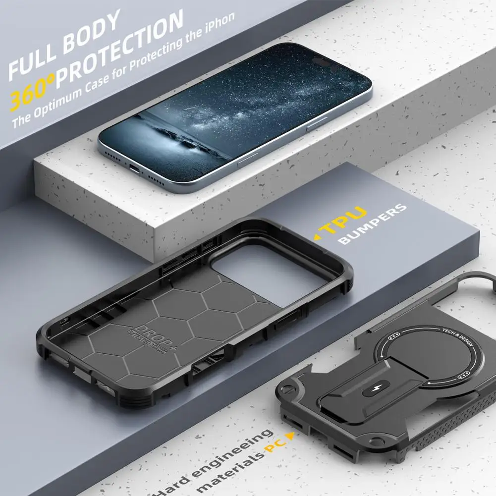 حافظة هاتف مغناطيسية لهاتف 17 Pro Max Bundesliga مع مسند مخفي ومقاوم للسقوط ومقاوم للاهتراء #2