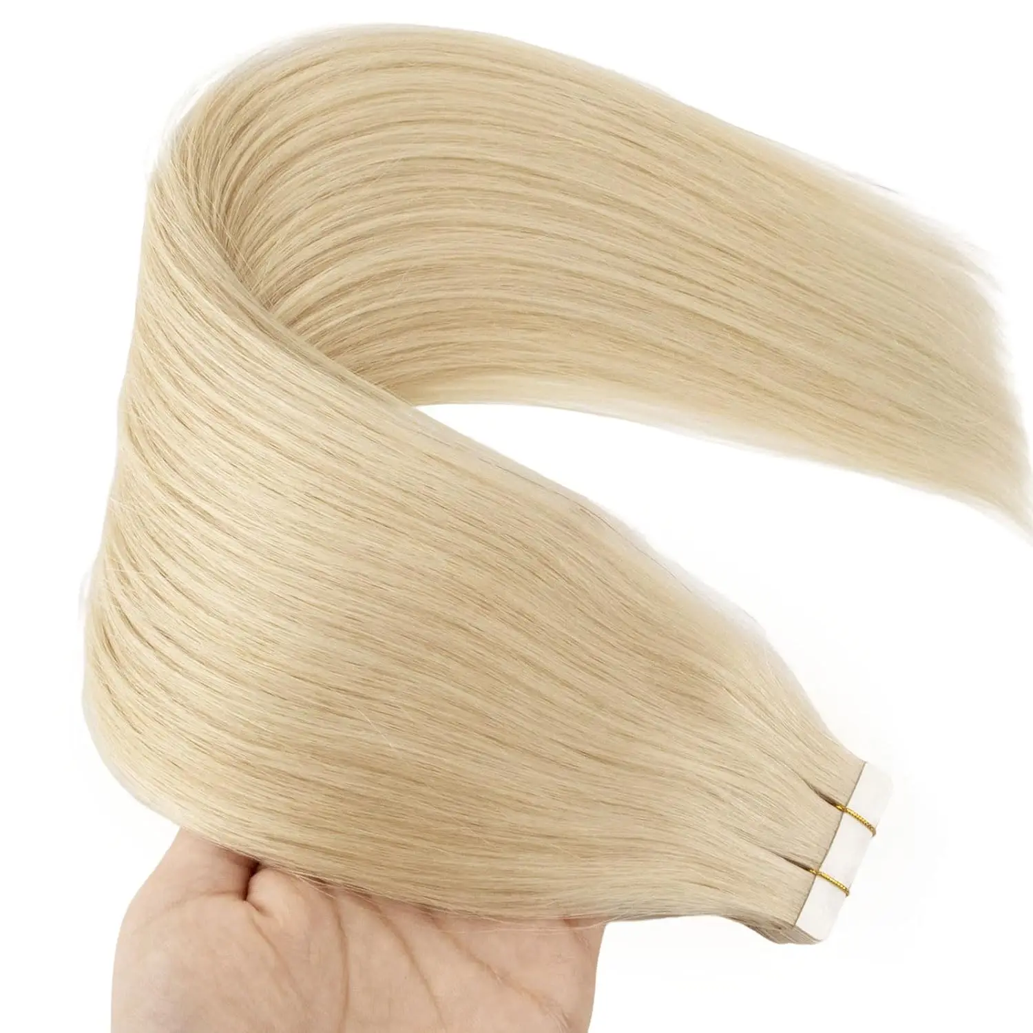 Hair Tape in Hair Extensions Human Hair Skin Weft Tape Attached Seamless Reusable Color #613 20pcs/pack Straight Natural Hair