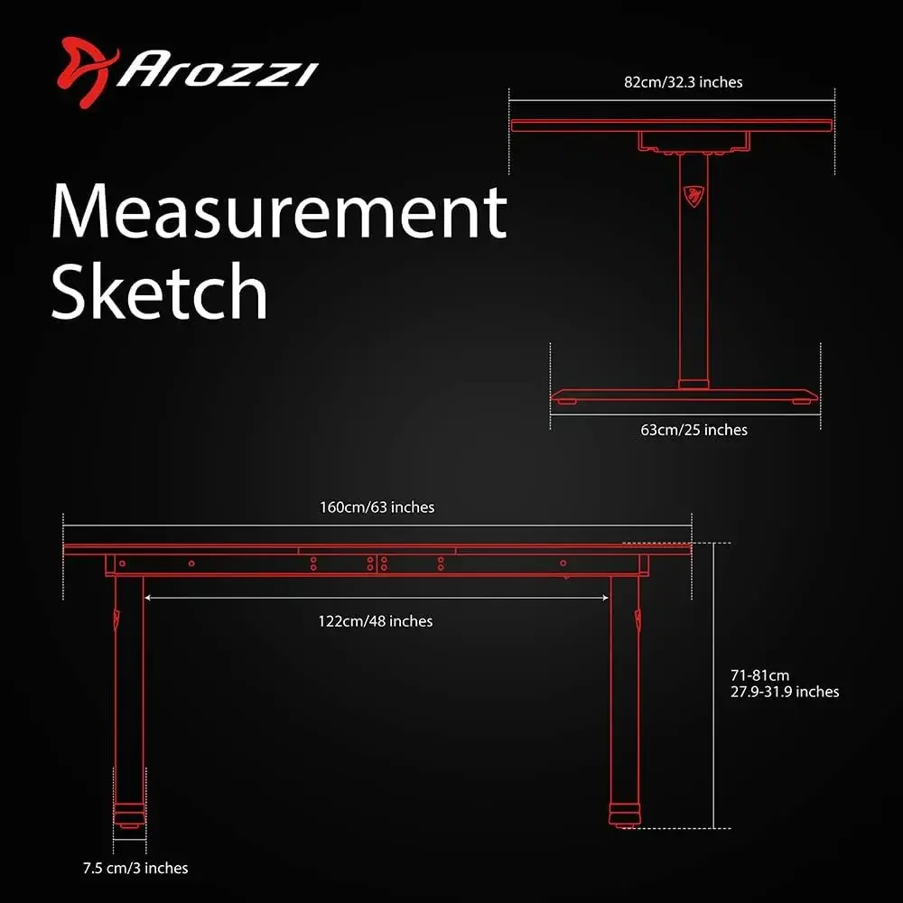 Arozzi-Mesa de jogos curvada com superfície total, esteira resistente à água, montagem personalizada do monitor, cabo, preto, Arena, Ultrawide