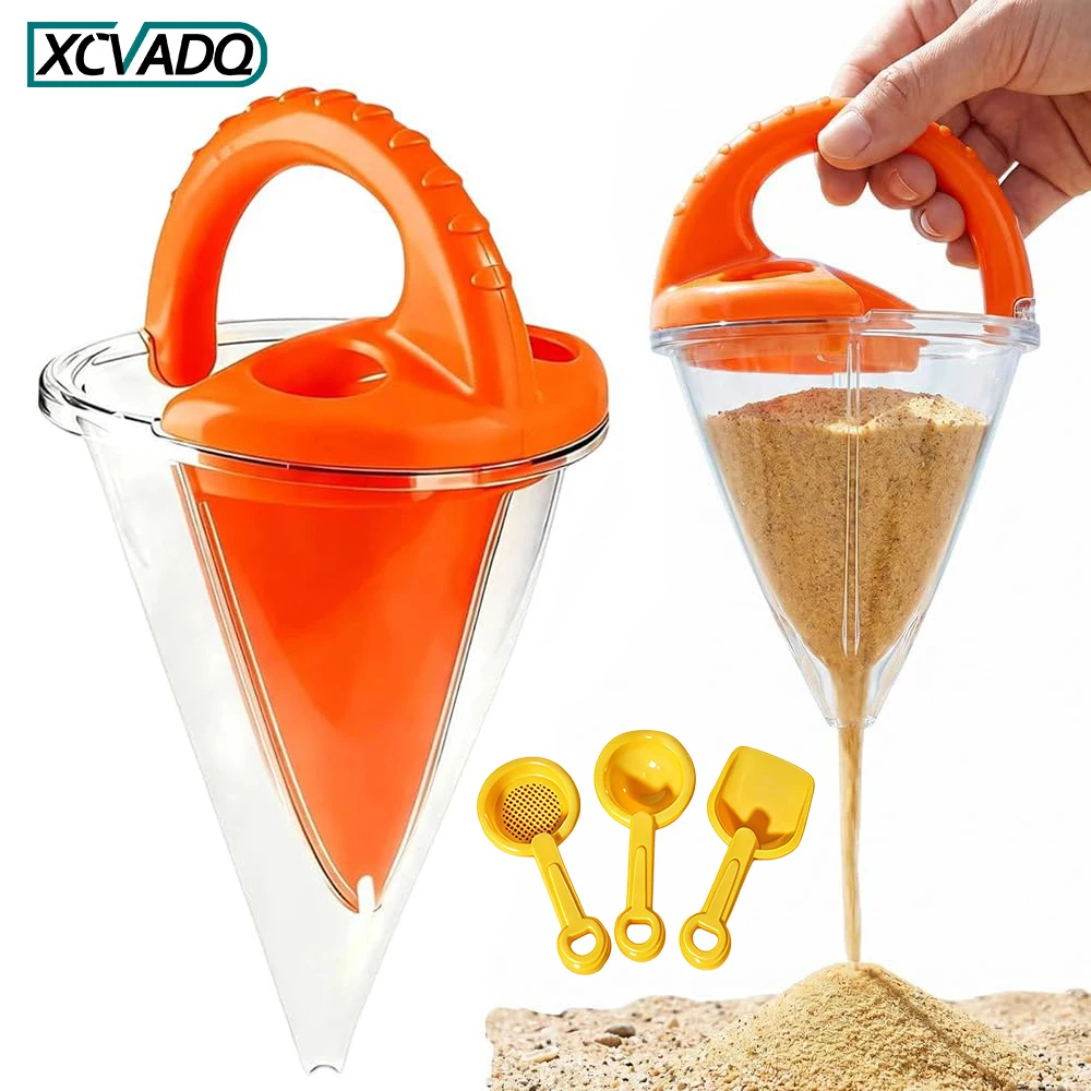 1-2Set Drippy Sand Castle Maker and Spilling Funnel Sand Toy, Adults Kids Sand Dripper Beach Toy, Sand and Water Mixing Funnel