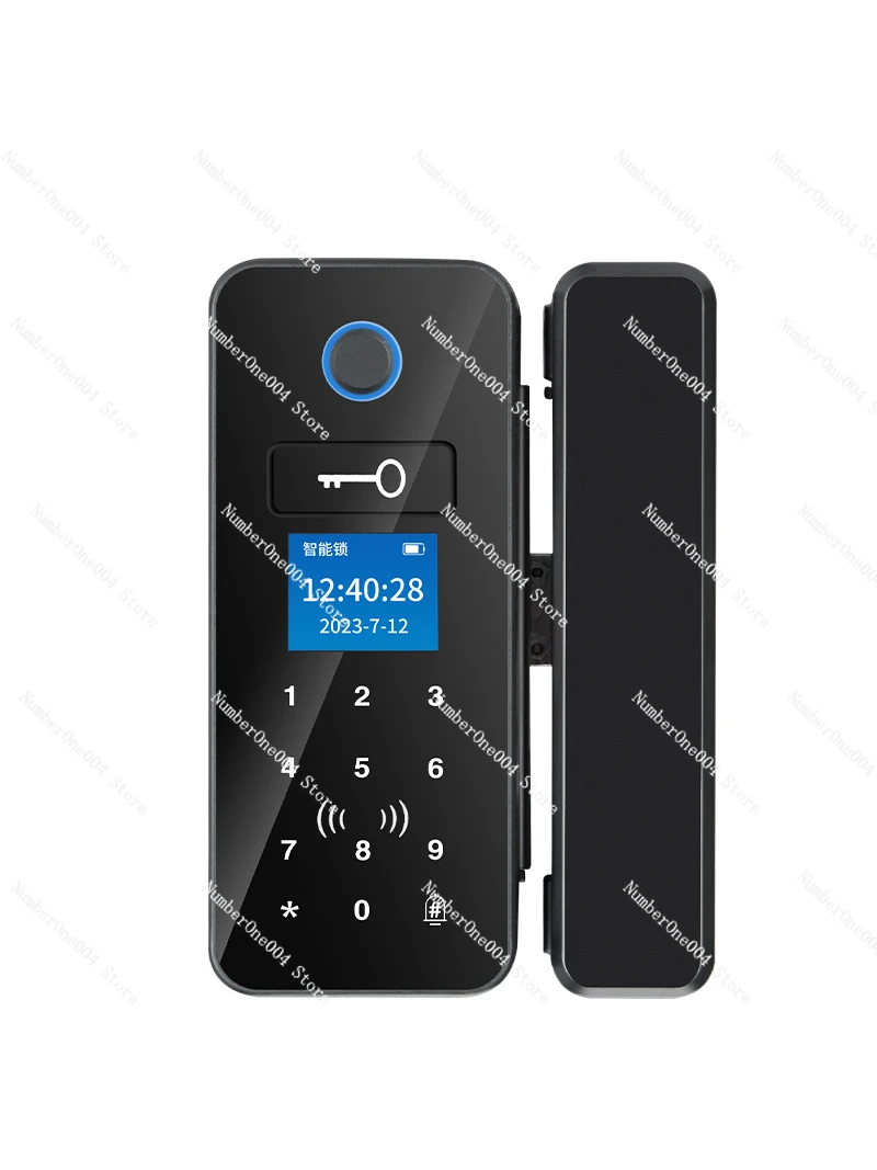 

Glass Door Fingerprint Lock Double Door Frameless Punch Free Office Password Lock Single Door Shop Electronic Smart Lock Access