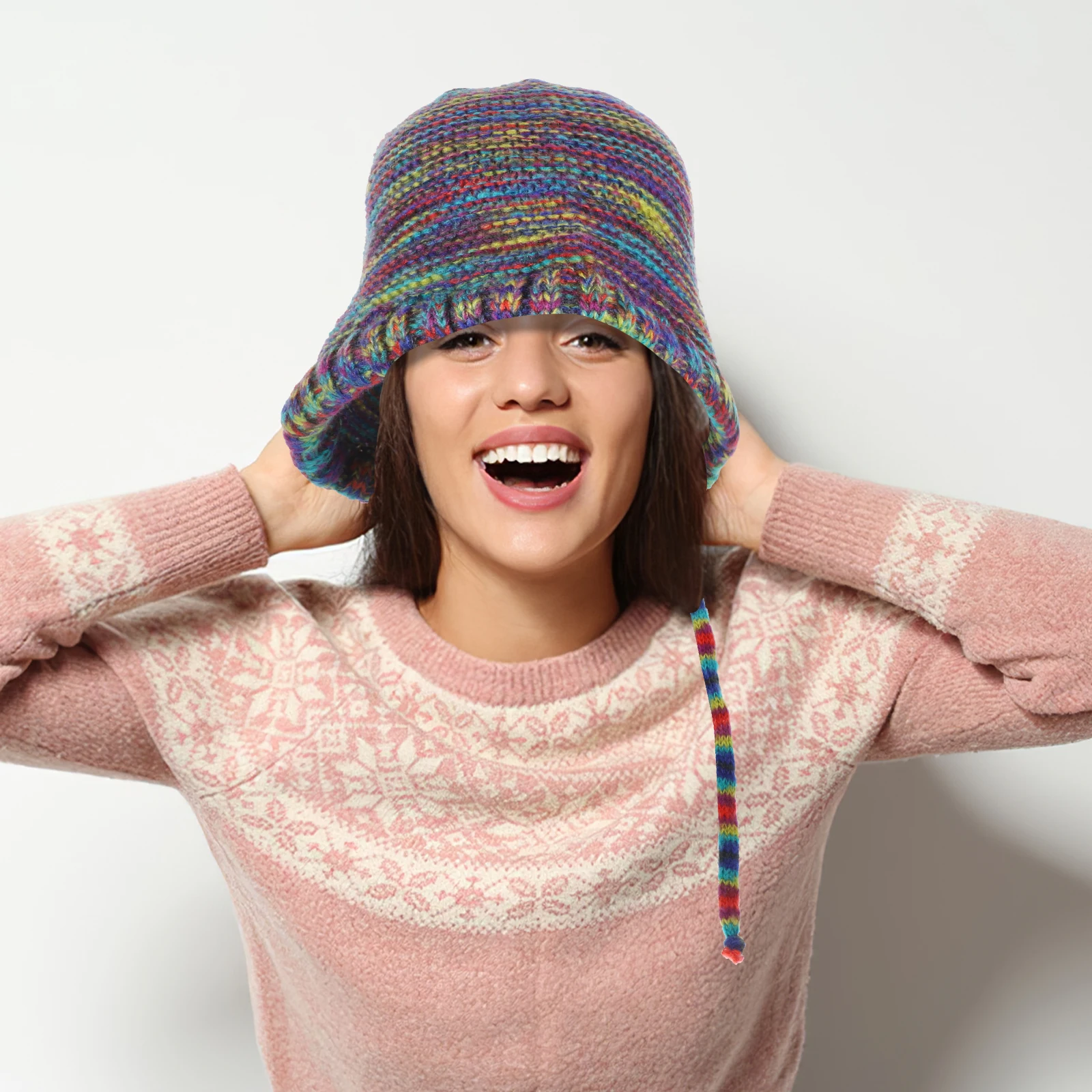 

Ear-protecting Wool Cap Women's Hats & Caps Knitted Outdoor for Woman Yarn Miss