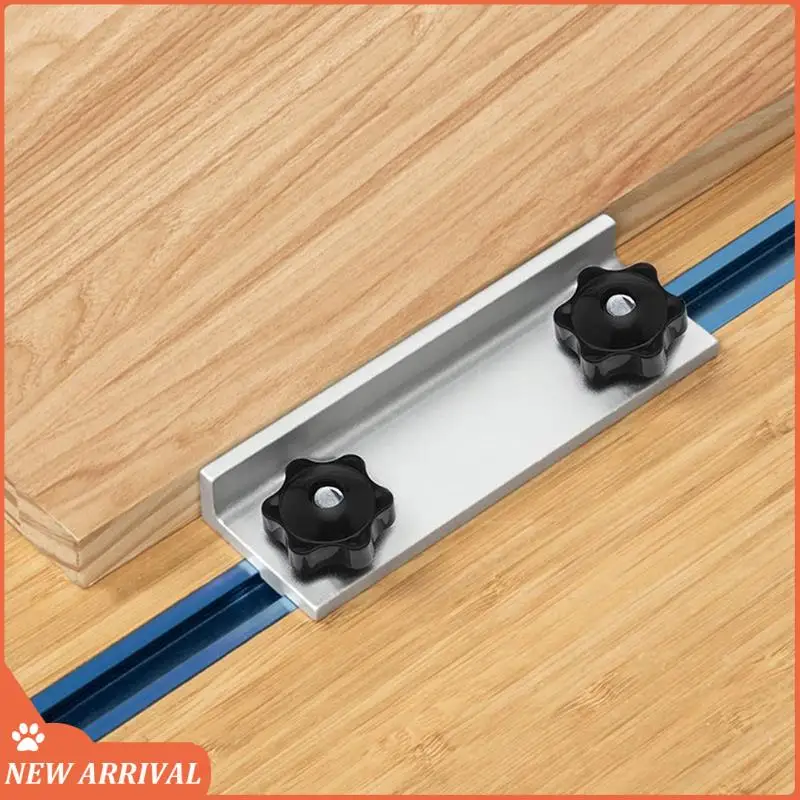 

T-Track Stop Kit Inline Stop T Track Stop Block Woodworking Universal Kit, 2PCS Long Stops Durable Easy Install