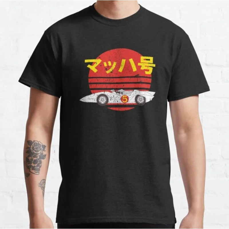 

0307 Mach Go Go Go graphic tee Manga Speed Racer Anime T shirt for men Cartton Large size Tops 100% cotton printed Y2K Clothes