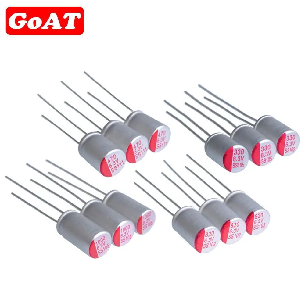 Kondensator polimerowy stały 6.3V 10V 16V 25V 35V 50V 100V 4.7uF 10uF 22uF 33uF 47uF 68uF 100uF 220uF 270uF 330uF 470uF 1000uF 2200uF