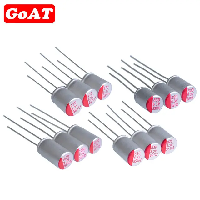Kondensator polimerowy stały 6.3V 10V 16V 25V 35V 50V 100V 4.7uF 10uF 22uF 33uF 47uF 68uF 100uF 220uF 270uF 330uF 470uF 1000uF 2200uF