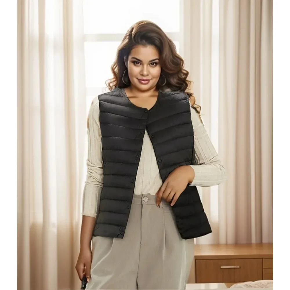 Vests Light Down Sleeveless Women Waistcoat Spring Autumn Outerwear Inner Warm 2024 New Liner Casual White Duck Down Jacket