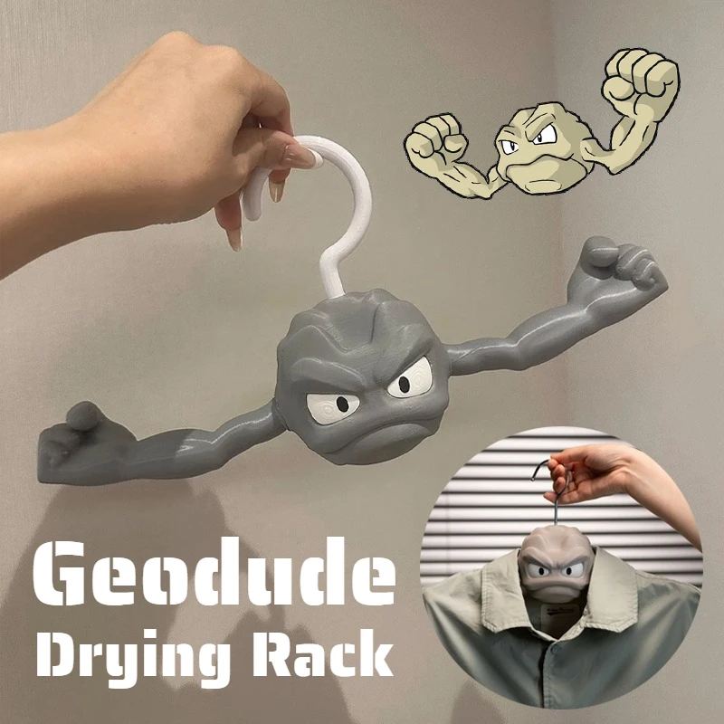 

Pokemon Geodude 3D Printing Clothes Hanger Funny Creative Anime Drying Rack Coat Hanger Clothing Storage Accessories Fans Gifts