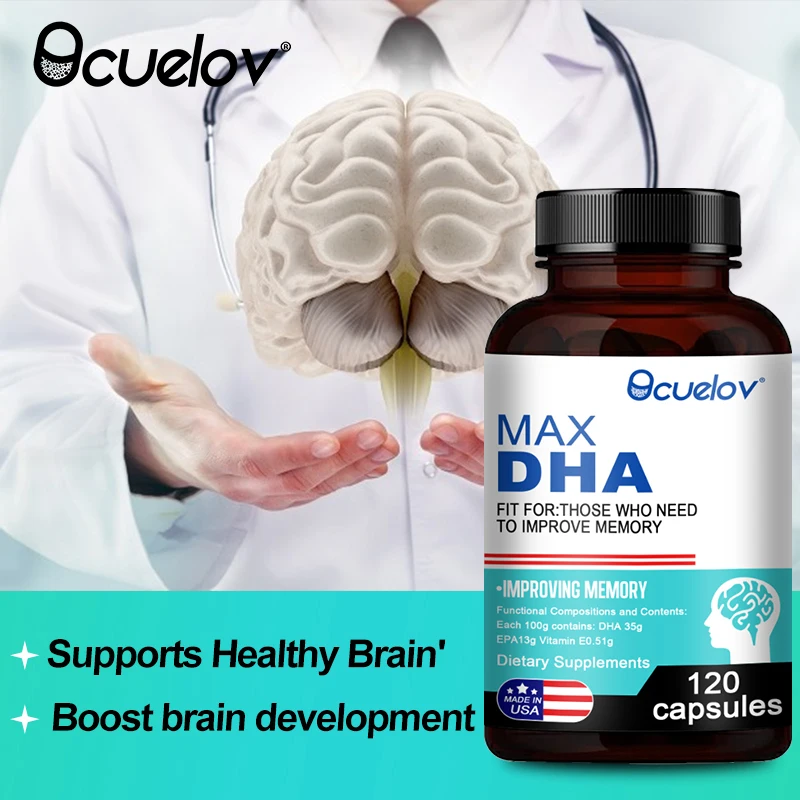 DHA Brain Booster - Brain Health Supplement Boost Brain Activity, Focus, Improve Memory, Cognitive Function and Nervous System