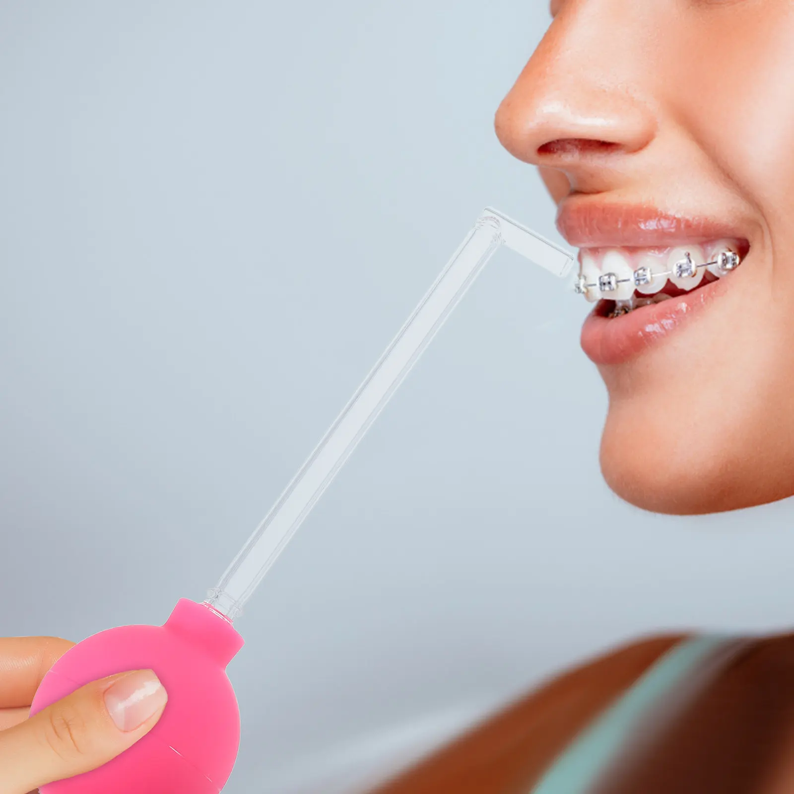Professional Portable Dental Cleaner Water Floss Manual Oral Irrigator Right Angle Long Pipe Tooth Reamer Home Travel Multi