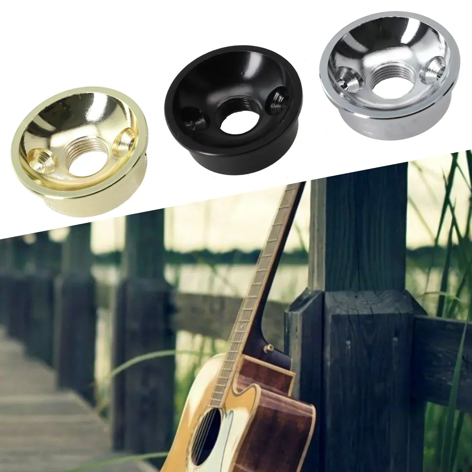 

1pc Guitar Metal Socket Plate Socket Screws Chrome/Black/Gold Finishes Silvery/Black/Golden Guitar Accessories