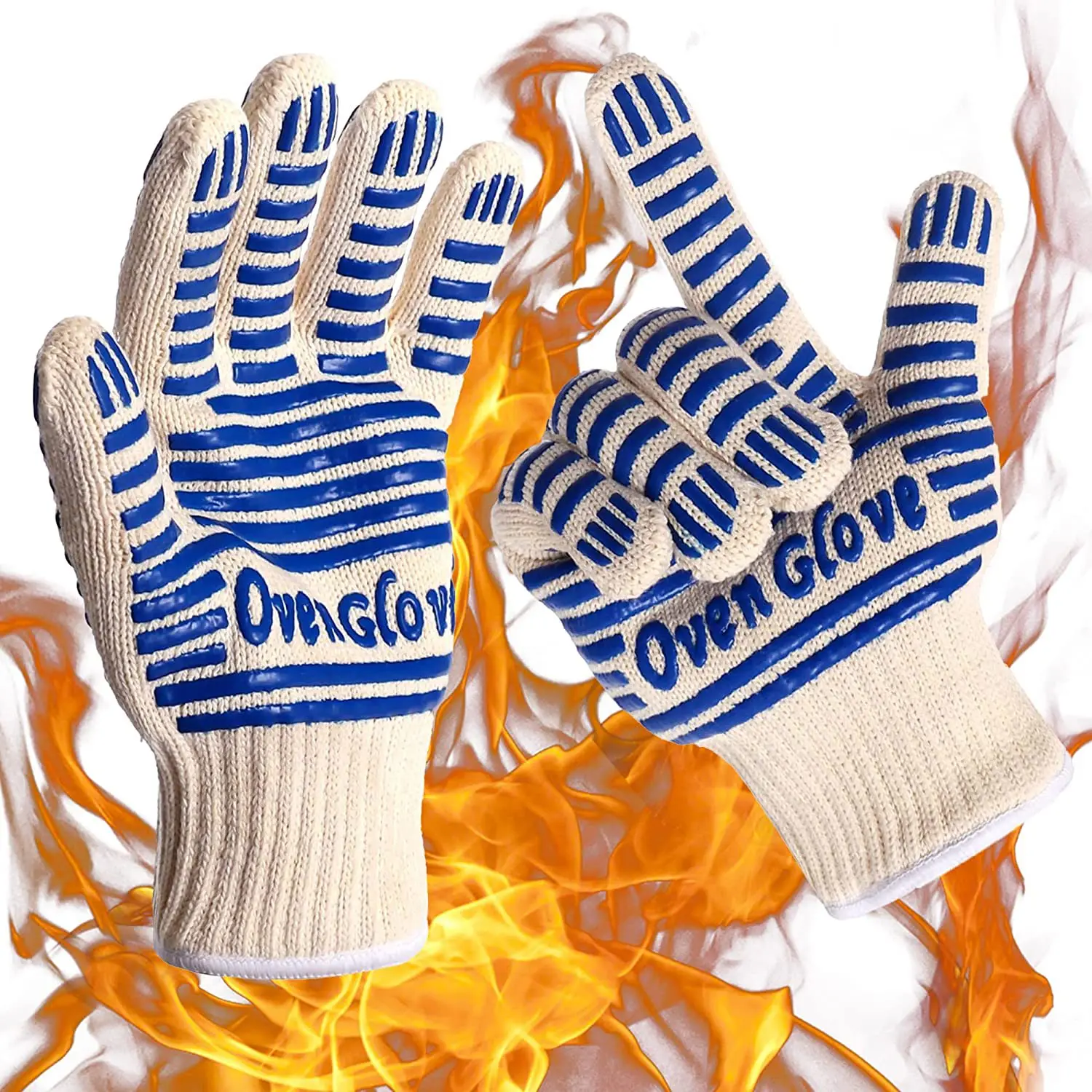 Non-Slip Heat Resistant BBQ Gloves for Cooking Grilling Baking Oven Mitts with Ultimate Heat Protection for Kitchen Outdoor Use