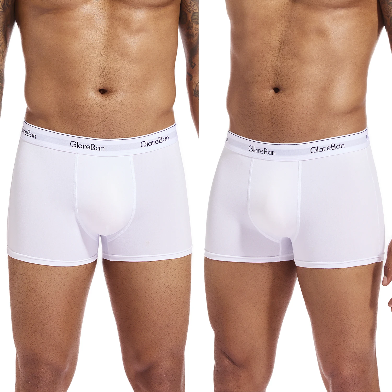 Calzoncillos Bóxer blancos para hombre, ropa interior de marca, conjunto de lujo, caja antideslizante, Calvin, paquete de 3 piezas