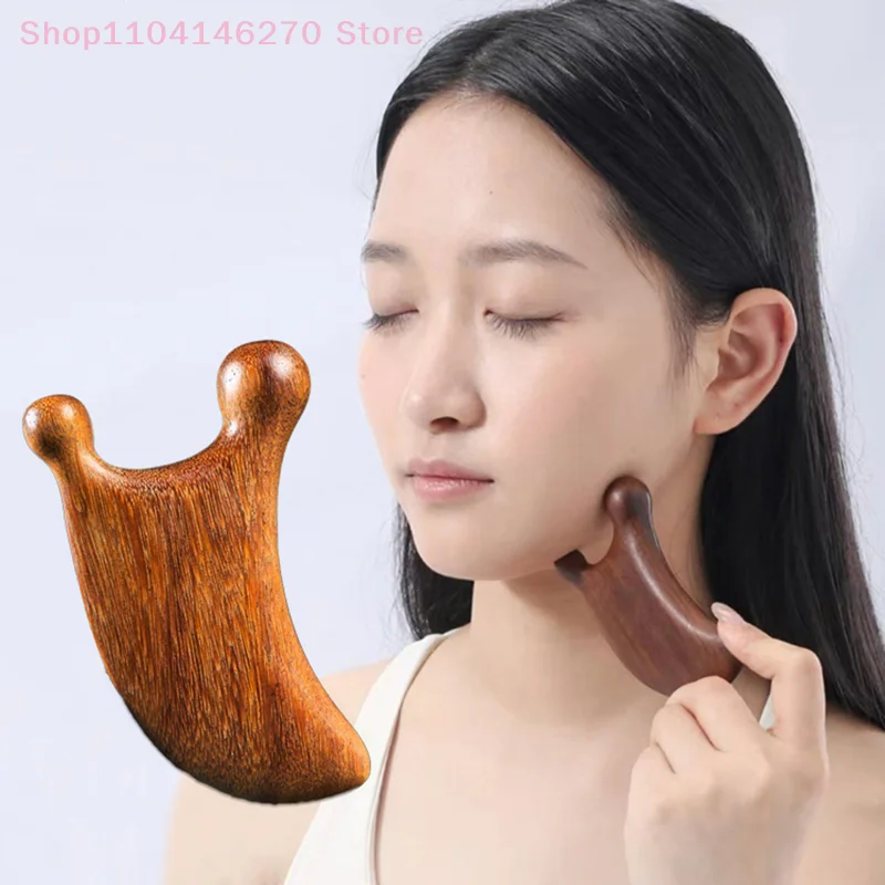 Eyes Facial Wood Massager Sandalwood Gua Sha Wide Tooth Comb Acupuncture Therapy Meridians Acupoint Massage Tool