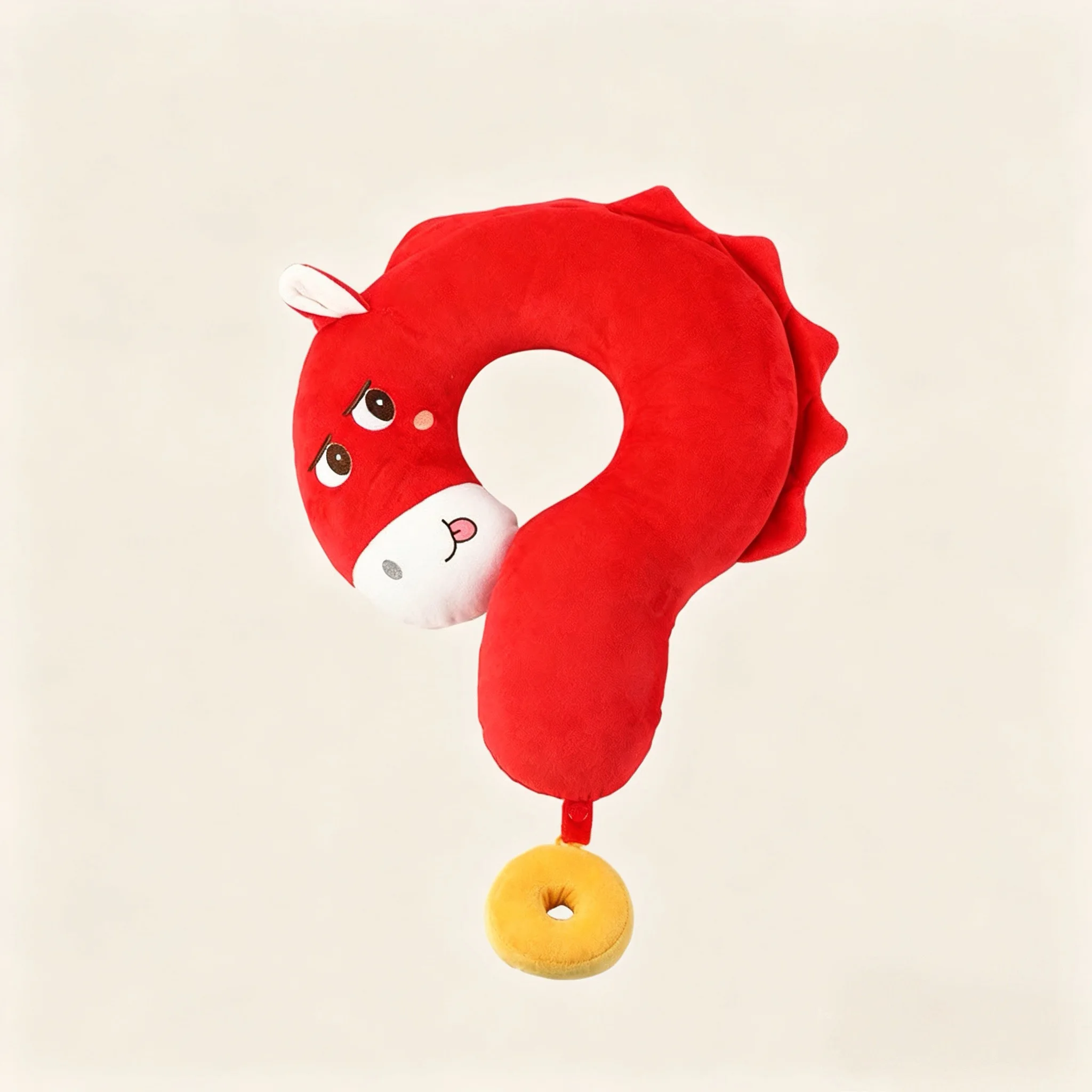 2026 HOT SALE  cute Chinese Traditional Year of the Horse Lucky Wealth Plush neck pillow