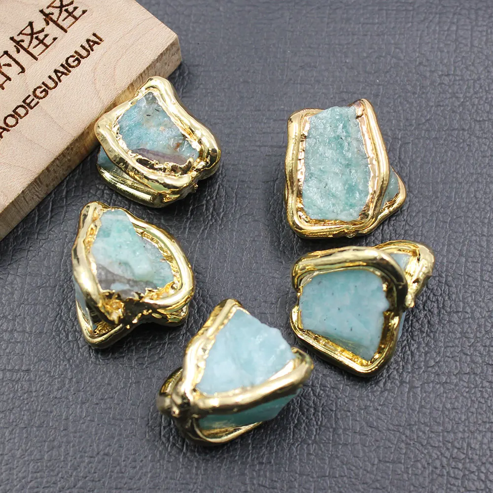 

APDGG 5Pcs Natural Green Amazonite Nugget Beads Jewelry Making DIY