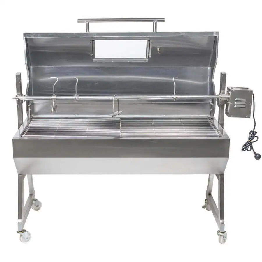 Large Gas Charcoal Pig Lamb Goat Outdoor 1500mm Spit Roaster Stainless Steel Grill