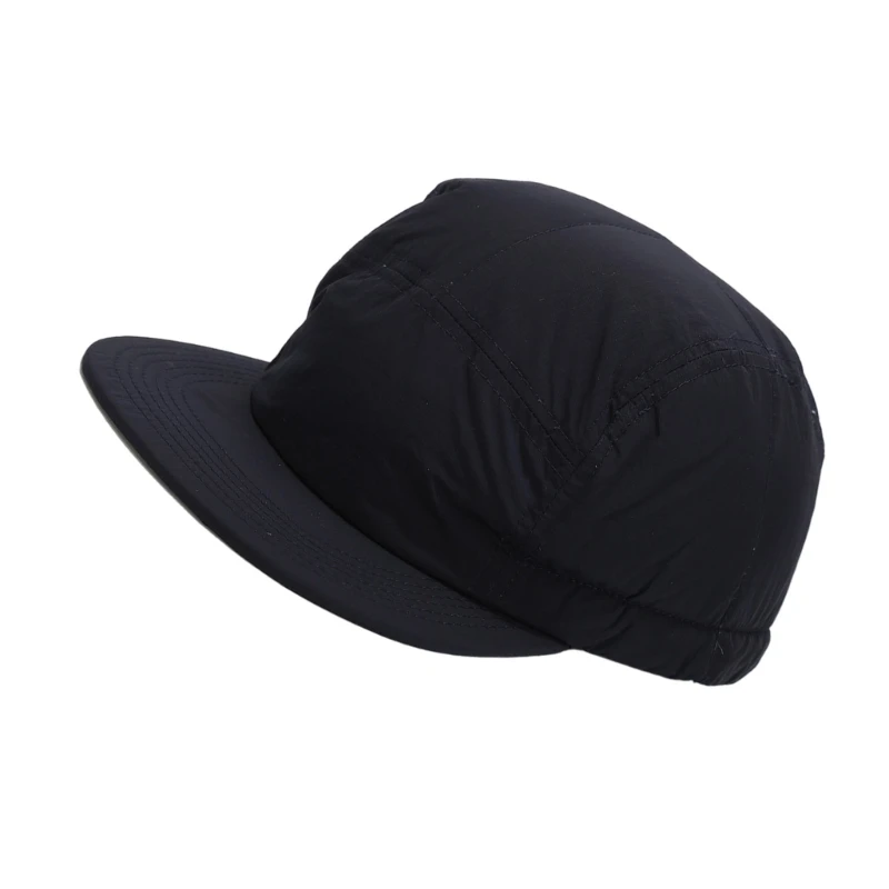 Fashionable Down Insulated Baseball Caps Flat Brim Baseball Hat Adjustable Skull Hat For Adults And Teens Winter Sport