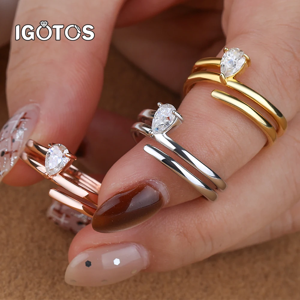 

4x6 мм 0,5 карата Кольцо с бриллиантом из муассанита грушевидной огранки для женщин D Цвет Обручальное кольцо с муассанитом 925 Серебро 18 карат Позолоченные ювелирные изделия