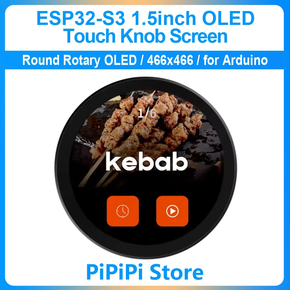 Immagine 3: ESP32 S3 1,5 pollici Rotondo 360 ° Touchscreen OLED rotativo Display con manopola intelligente WIFI BT 466x466 LVGL 16MB FLASH/8MB RAM per Arduino