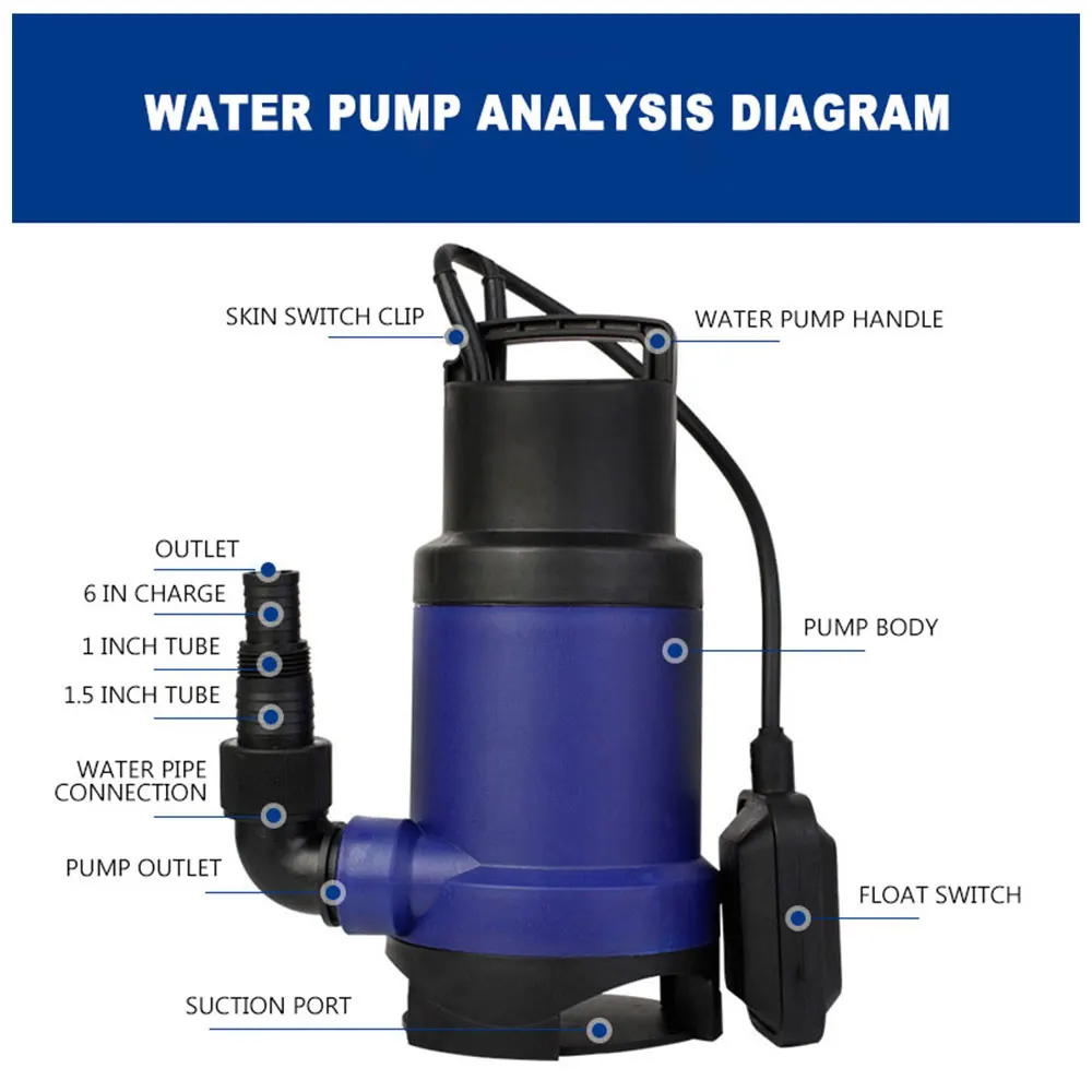 220V750W agricultural high lift pump sewage pump Irrigation Submersible Pump for aquaculture agriculture irrigation