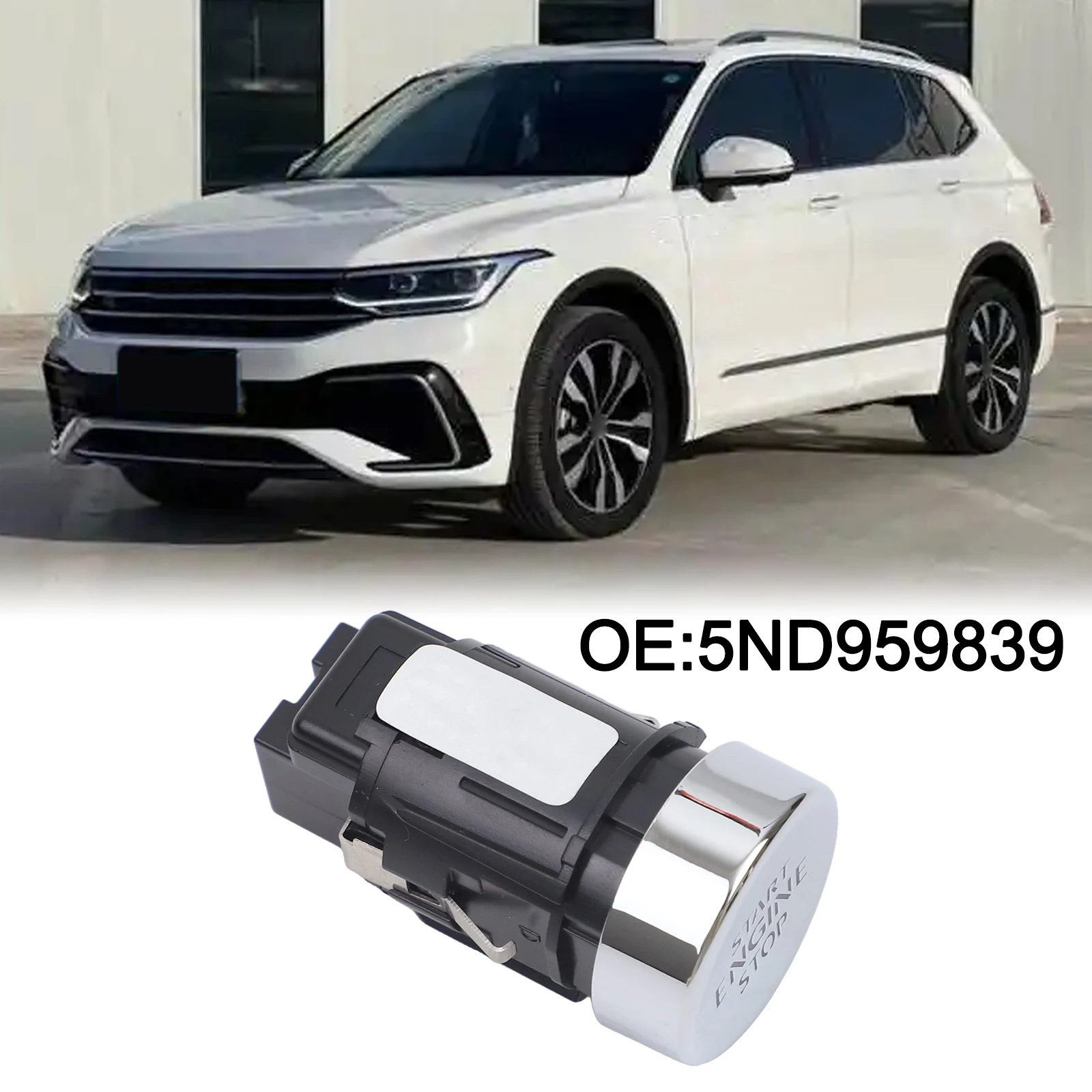 Botón de Encendido/Apagado para Tiguan, Sharan, Golf 5ND959839, Control de Encendido del Motor, Repuesto de ABS Negro para Auto