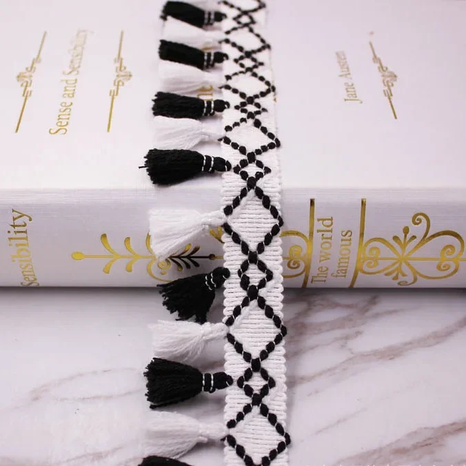 1 Yard/Los Spitzenband zum Nähen, Pompon-Besatz, Quasten, Pompons, 5 cm Breite, Kugelfransen, Stickerei, Bekleidungsstoff, handgefertigtes Accessoire – Detail 9