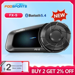 Fodsports FX-S Motorcycle Intercom for Helmet Headset Bluetooth 5.4 Interphone Moto Communicator Handsfree Waterproof