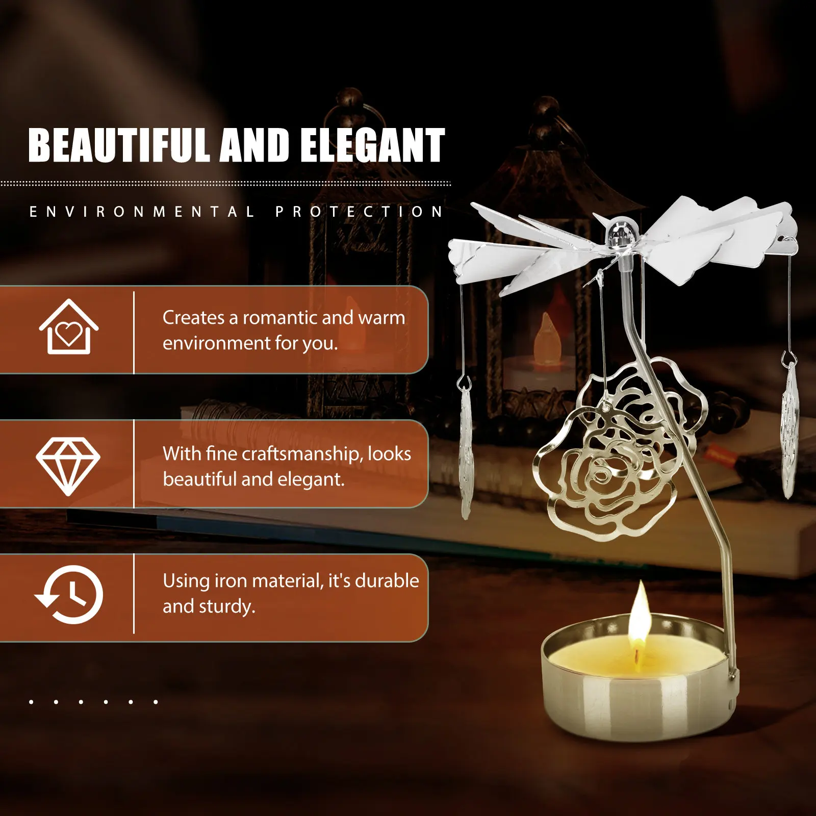 2Pcs Metal Candlestick Delicate Iron Holder Decorative Romantic Home Party Dining Table Centerpiece Delicate Candlestick view 6