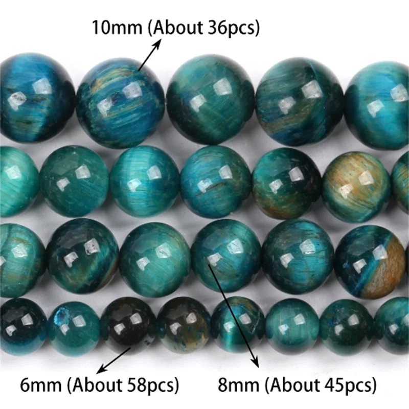 Natural Multicolor Blue Tiger Eye Stone Beads Round Loose Beads For Jewelry Making DIY Charm Bracelet Accessories