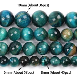 Natural Multicolor Blue Tiger Eye Stone Beads Round Loose Beads For Jewelry Making DIY Charm Bracelet Accessories