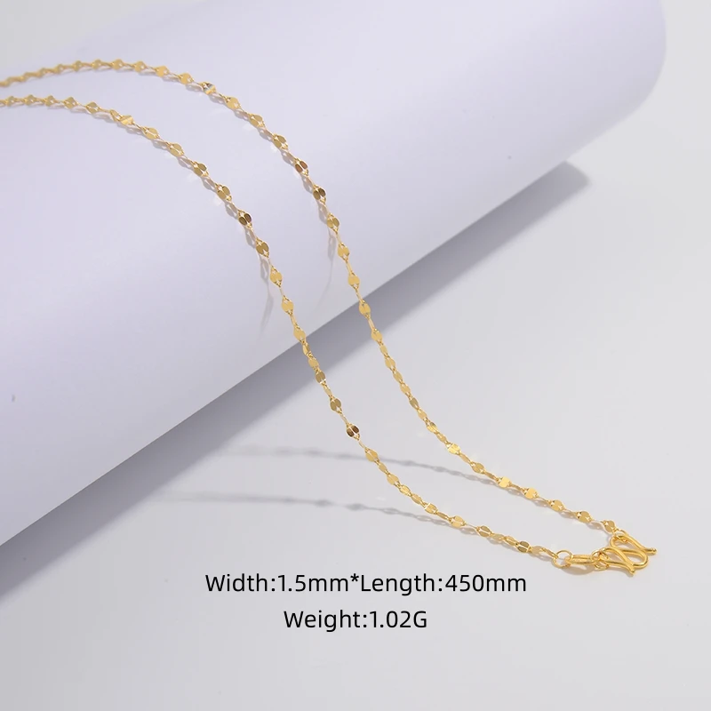 45cm*1.5mm Long S925 Sterling Silver Women Water-wave Chain Necklace Elegant Thin Necklace Charm Jewelry Gift SL11