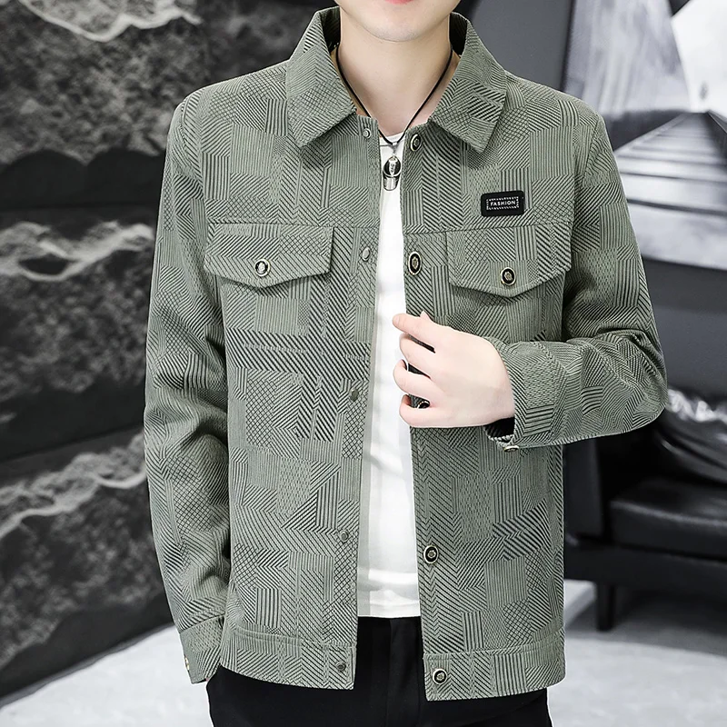 

Korean Autumn Casual Jacket for Men Handsome Versatile Slim Fit Business Social Jackets Social Streetwear Office Outwear Coats