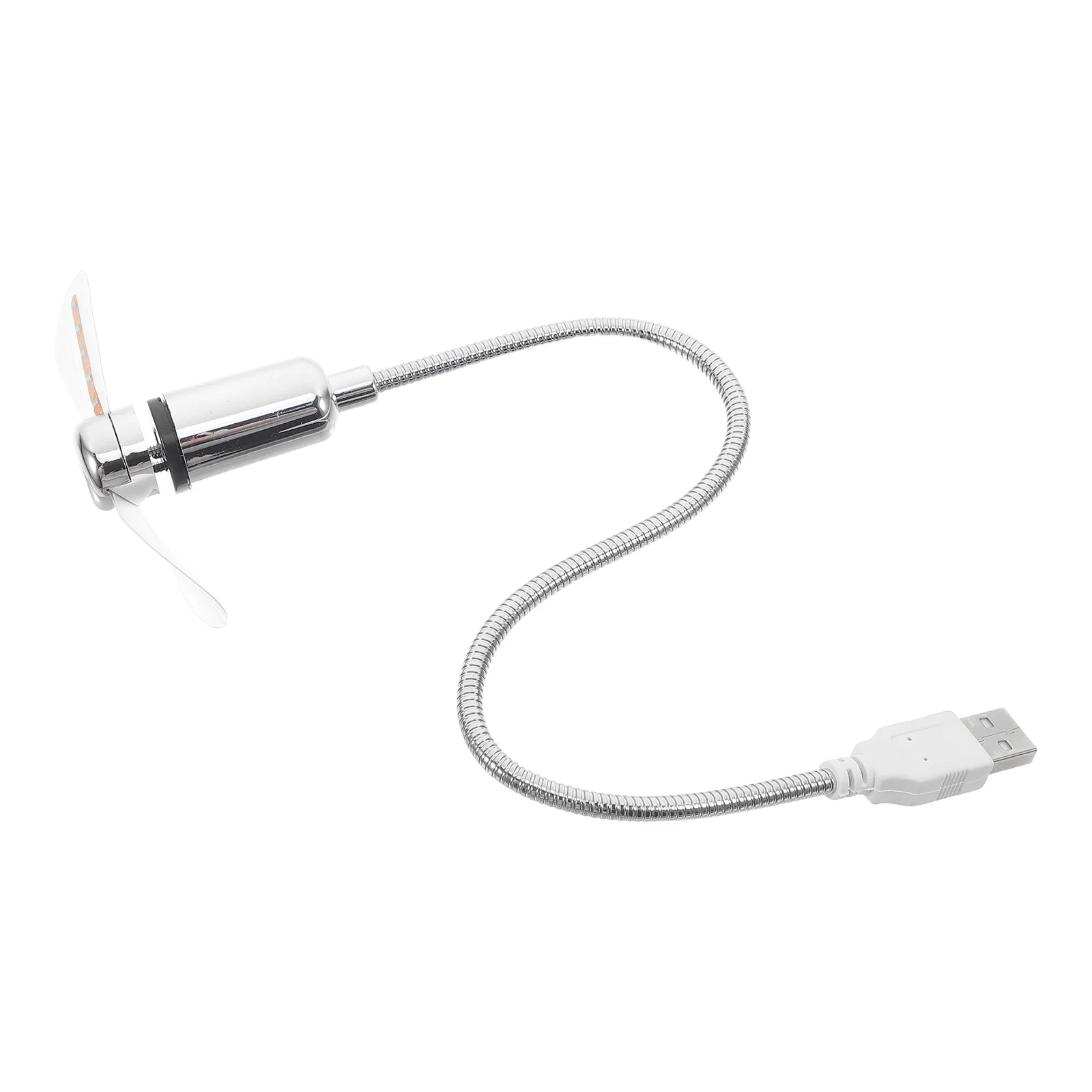 Kipas Mini USB dengan 64 Pola LED Warna-warni Tampilan Melingkar (Perak) Kipas mini USB Kipas LED USB Kipas LED Mini