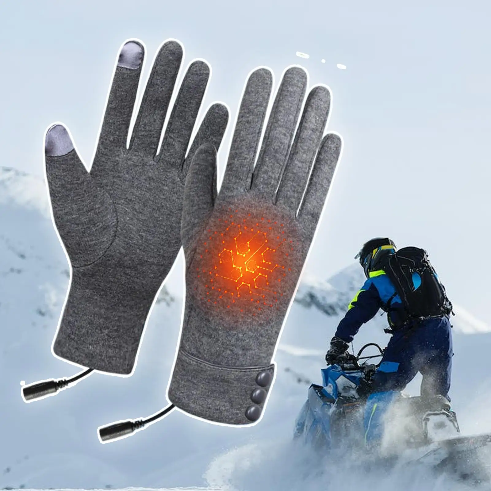 Heating Gloves 3-level USB Heated Gloves Cold Weather Supplies For Gardening Construction Fishing Camping Snowboarding Commuting