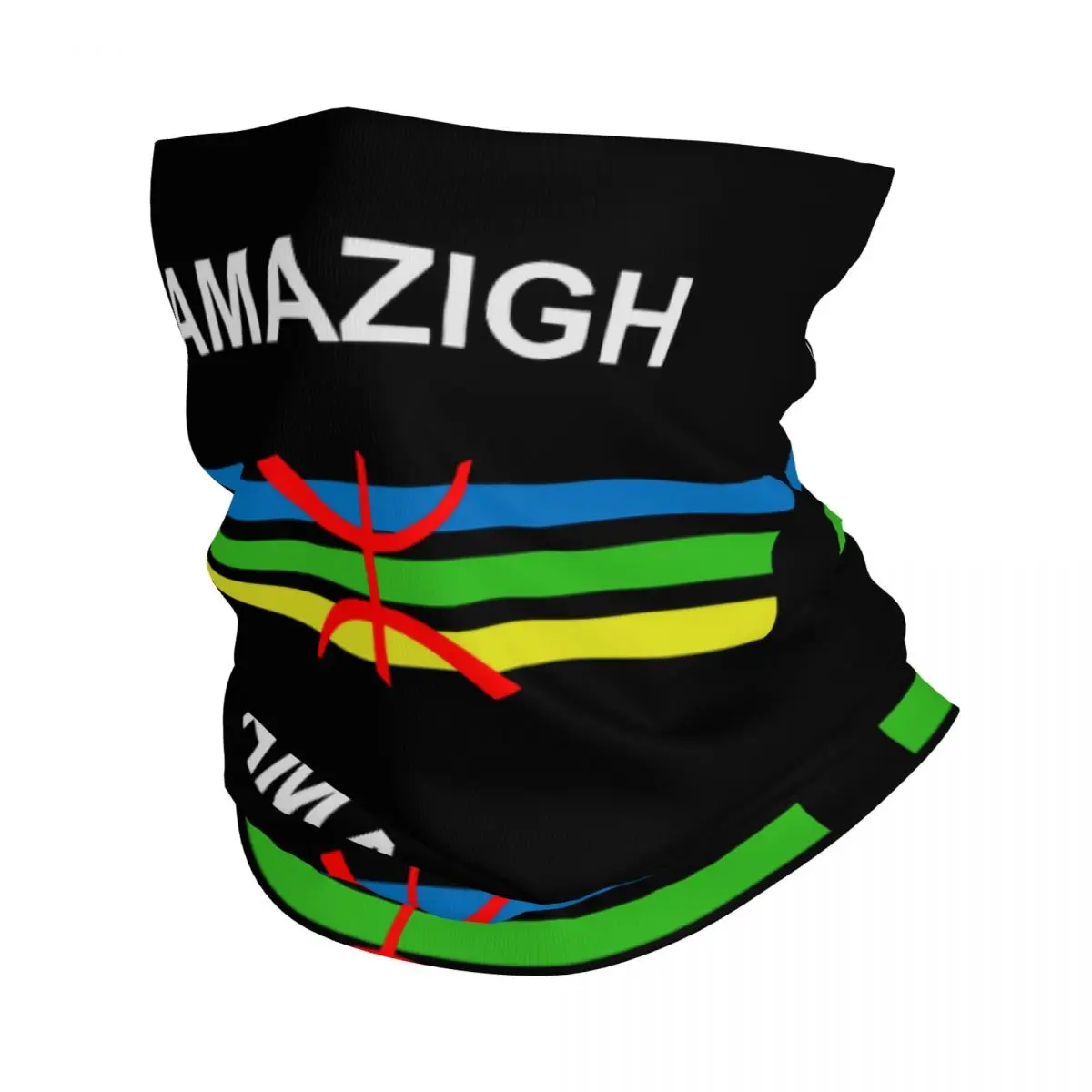 Amazigh Flag And Emblem Bandana Neck Gaiter Print Berber Amazir Imazighen Wrap Scarf Headwear Riding Men Women Adult All Season