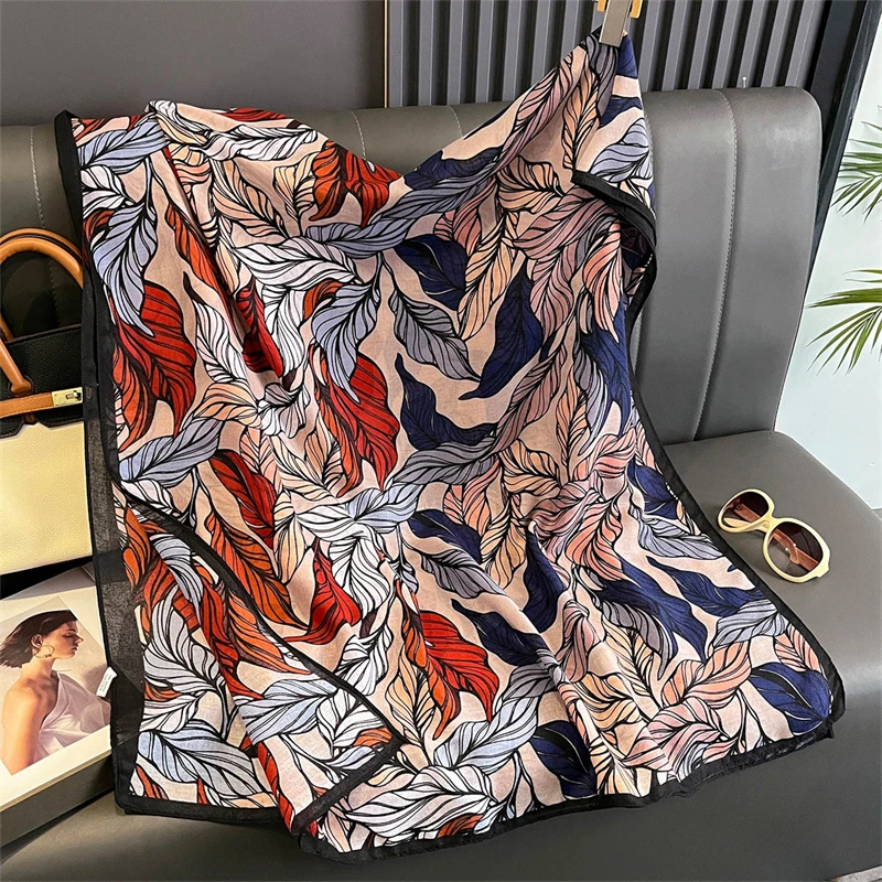 

Новый весенний женский хлопковый шарф, пляжный хиджаб, шали и накидки, 2021, роскошный брендовый женский платок с цветком, дизайнерская бандана Echarpe